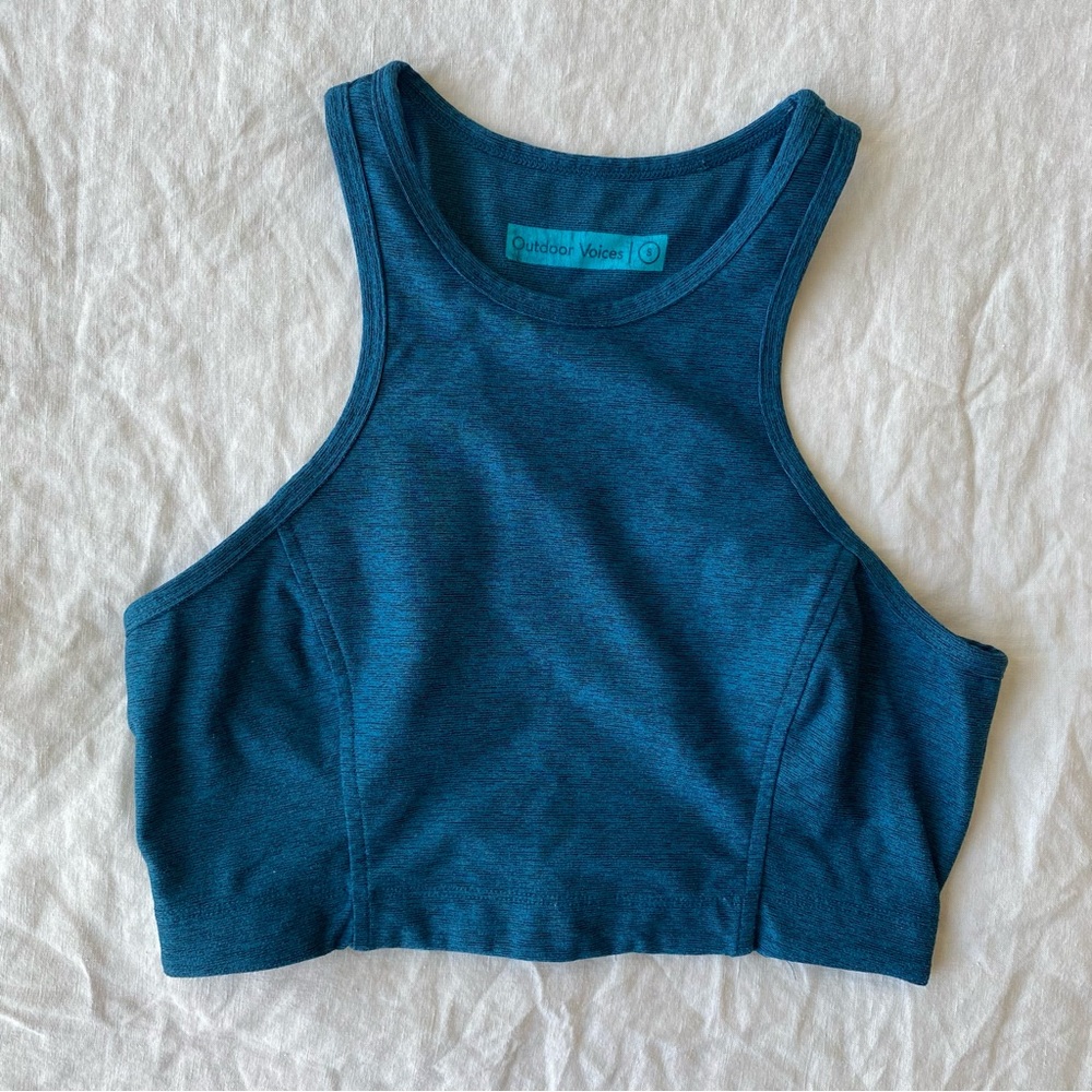 Outdoor Voices Athena Racerback Crop Top Size Small Green